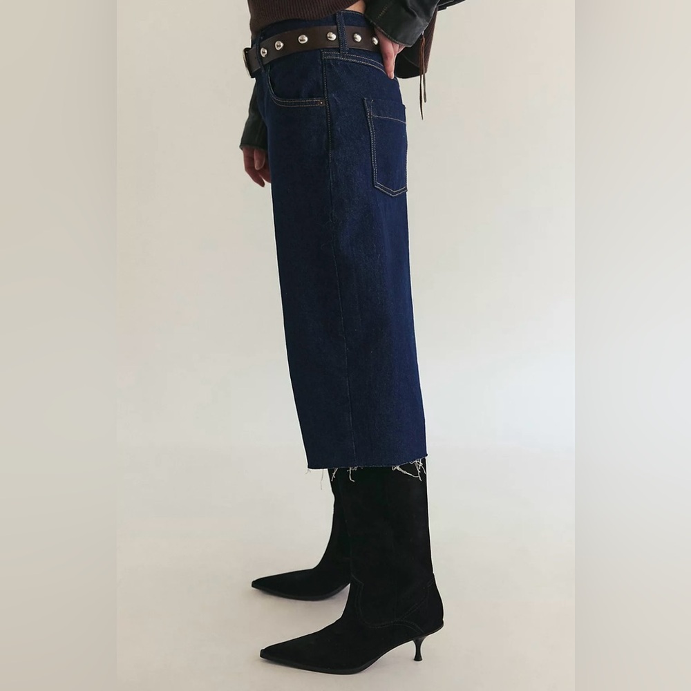 New! Free People “Jam Session” We The Free Low-Rise Relaxed Capri Jeans Denim